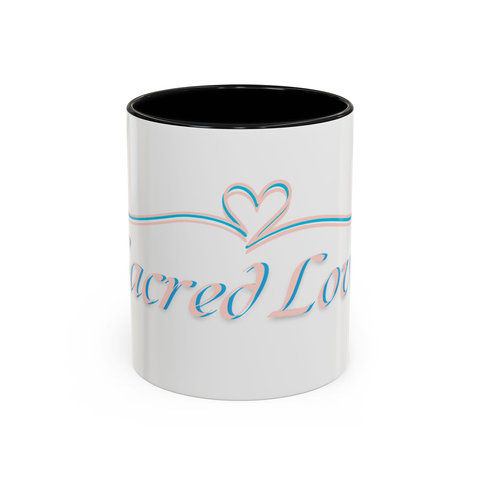 Sacred Love Accent Coffee Mug - Perfect Gift for Coffee Lovers, Romantic Occasions, Valentine's Day, Personalized Mug, Home Decor
