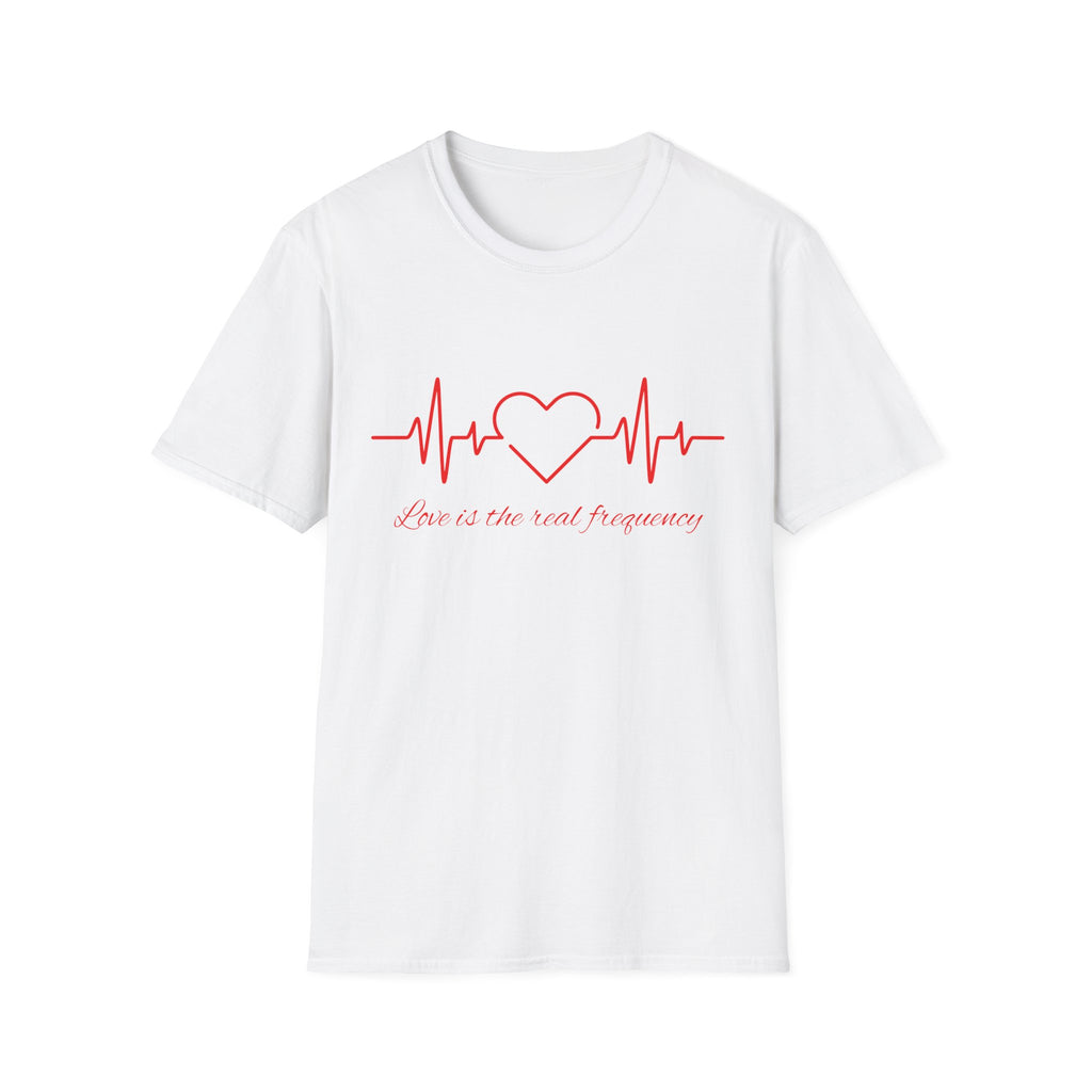 Love Frequency Unisex Softstyle T-Shirt - Heartbeat Design