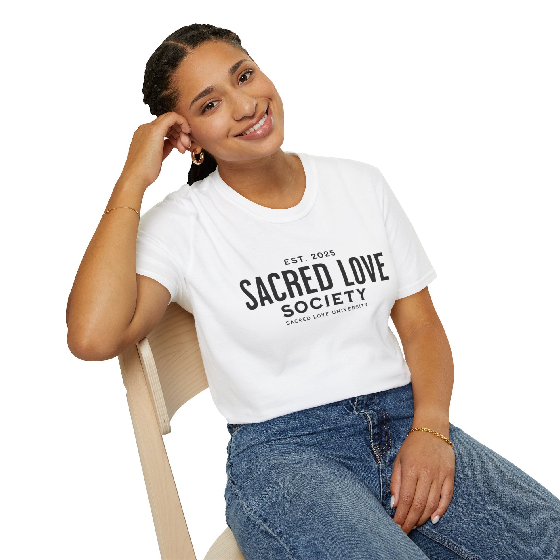 Softstyle T-Shirt with 'Sacred Love Society' Design - Perfect for Casual Wear, Gifts, Festivals, and Everyday Comfort For Men and Women