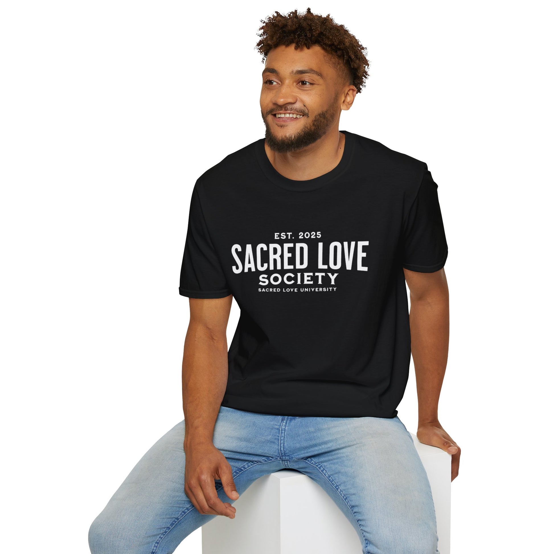 Softstyle T-Shirt with 'Sacred Love Society' Design - Perfect for Casual Wear, Gifts, Festivals, and Everyday Comfort For Men and Women