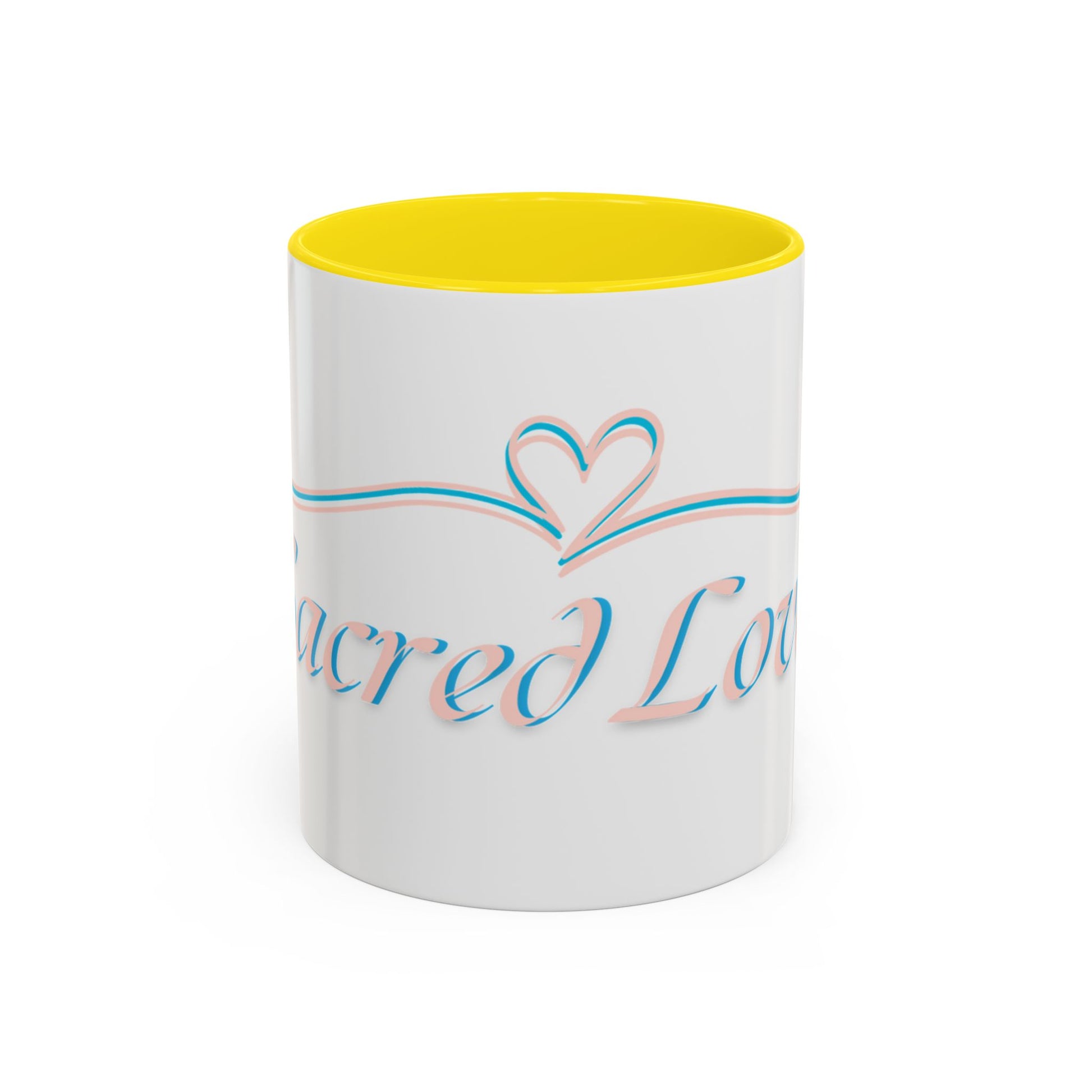 Sacred Love Accent Coffee Mug - Perfect Gift for Coffee Lovers, Romantic Occasions, Valentine's Day, Personalized Mug, Home Decor