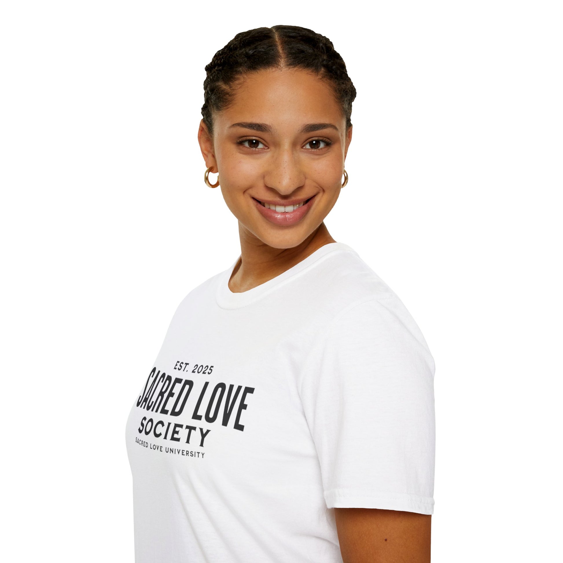 Softstyle T-Shirt with 'Sacred Love Society' Design - Perfect for Casual Wear, Gifts, Festivals, and Everyday Comfort For Men and Women