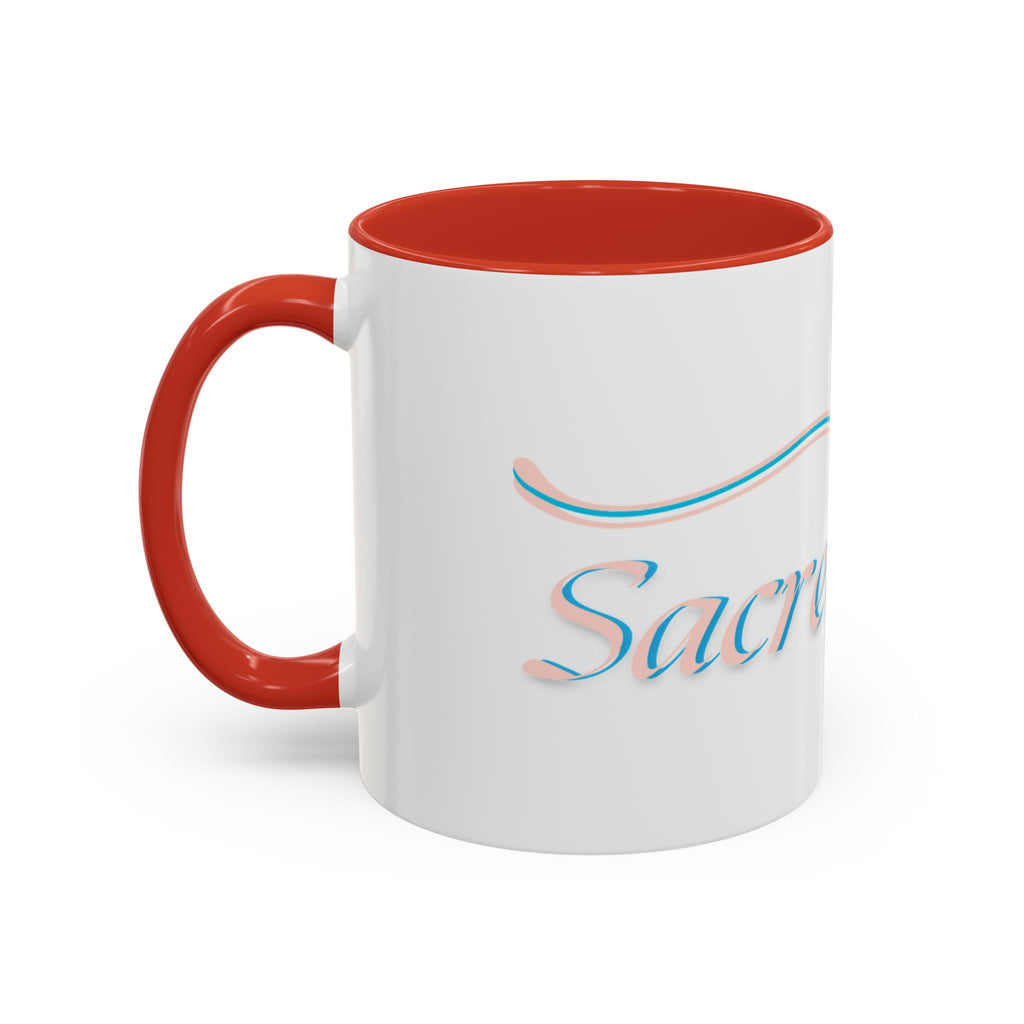 Sacred Love Accent Coffee Mug - Perfect Gift for Coffee Lovers, Romantic Occasions, Valentine's Day, Personalized Mug, Home Decor