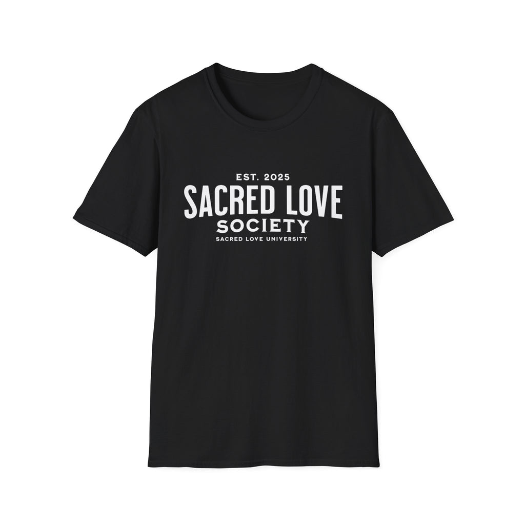 Softstyle T-Shirt with 'Sacred Love Society' Design - Perfect for Casual Wear, Gifts, Festivals, and Everyday Comfort For Men and Women