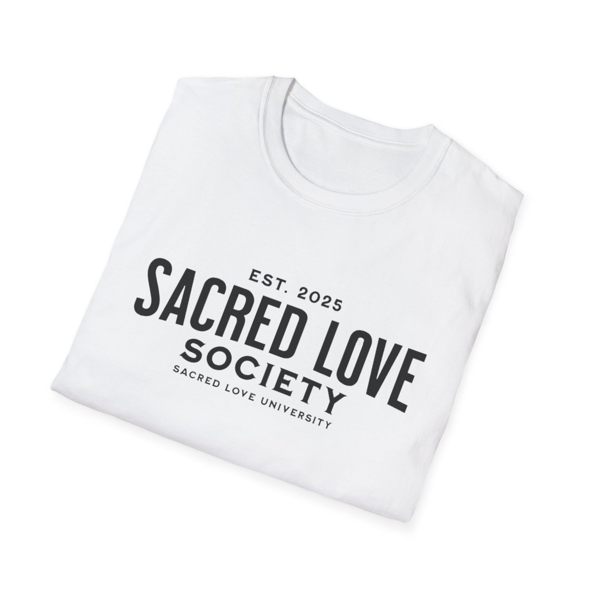 Softstyle T-Shirt with 'Sacred Love Society' Design - Perfect for Casual Wear, Gifts, Festivals, and Everyday Comfort For Men and Women