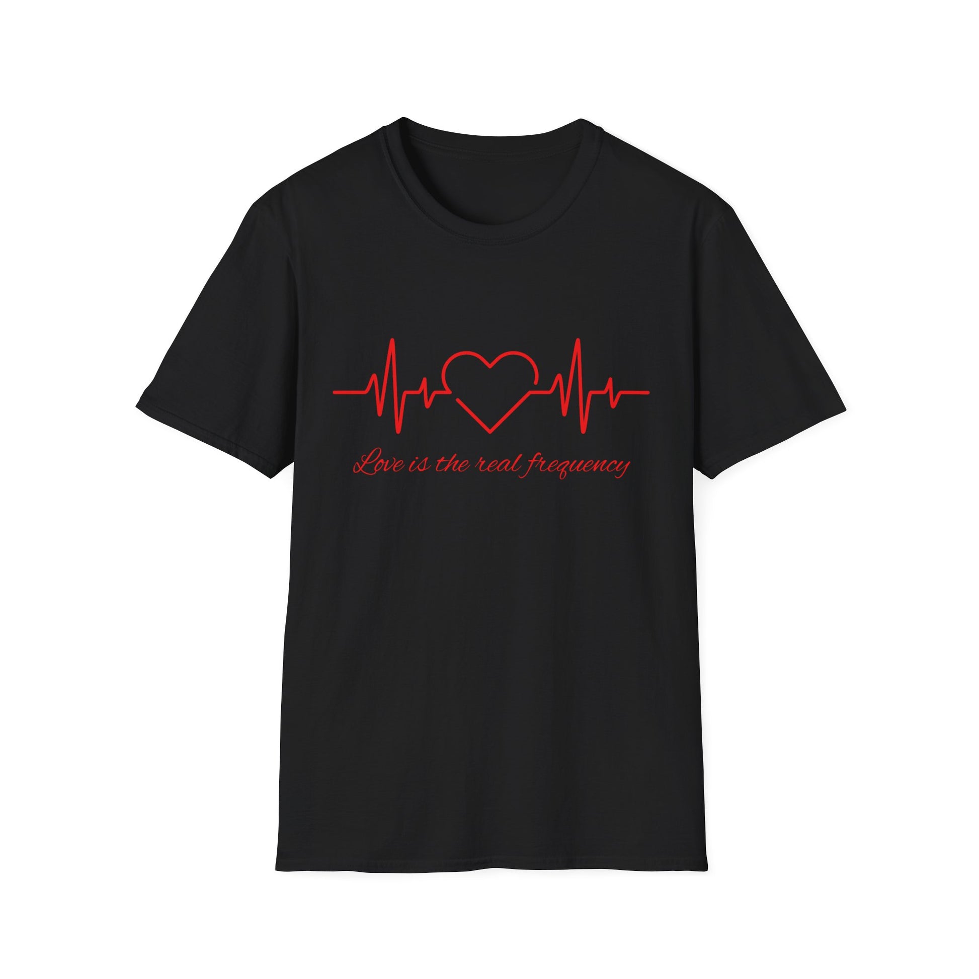 Love Frequency Unisex Softstyle T-Shirt - Heartbeat Design