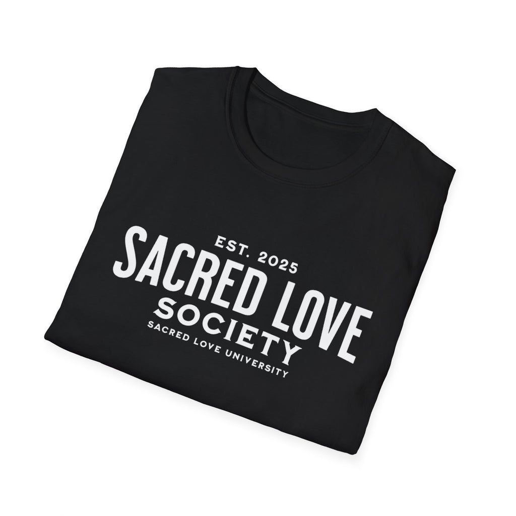 Softstyle T-Shirt with 'Sacred Love Society' Design - Perfect for Casual Wear, Gifts, Festivals, and Everyday Comfort For Men and Women