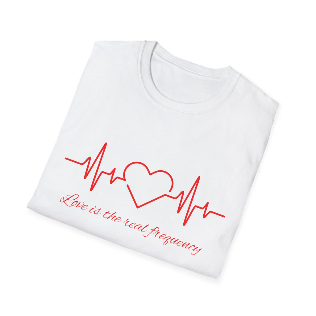 Love Frequency Unisex Softstyle T-Shirt - Heartbeat Design