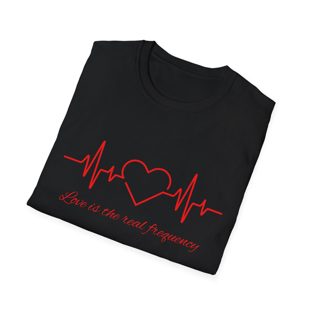 Love Frequency Unisex Softstyle T-Shirt - Heartbeat Design